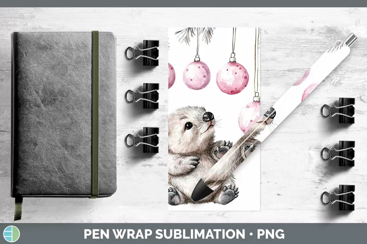 Pink Christmas Wombat Pen Wrap Sublimation Pen Designs