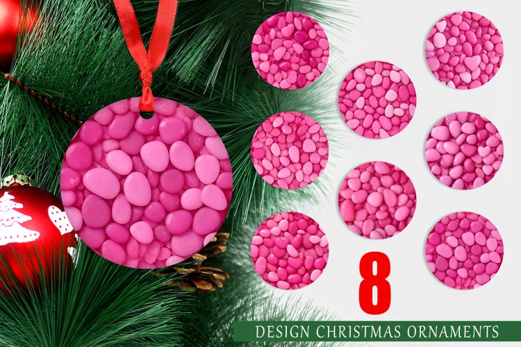Pink Color Stones Christmas Ornaments