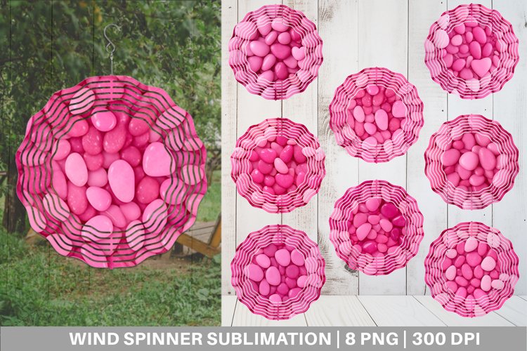 Pink Color Stones Wind Spinner | Sublimation Spinner Design
