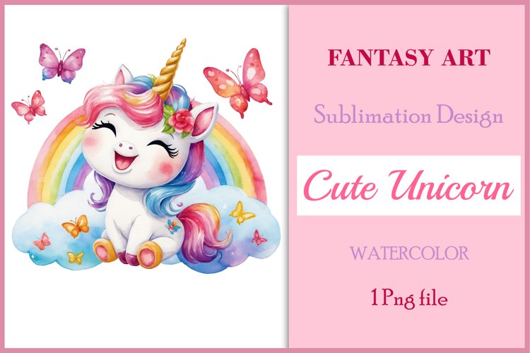 Rainbow Unicorn Clipart Image 22