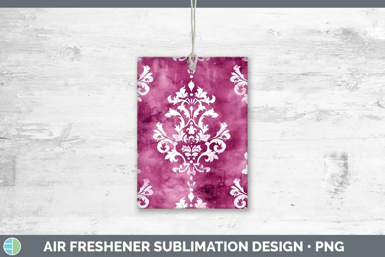 Pink Damask Air Freshener Sublimation Car Freshener Designs