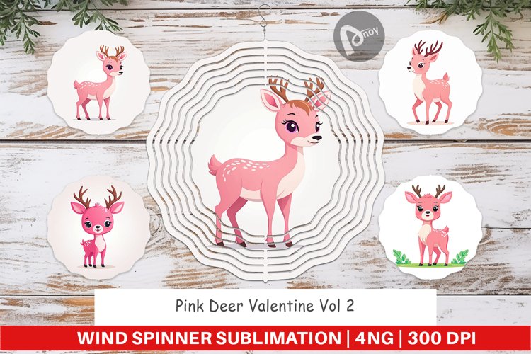 Wind Spinner Pink Deer Valentine example image 1