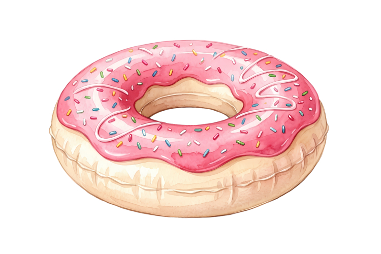 Pink Donut Png| Pink Summer Png example image 1
