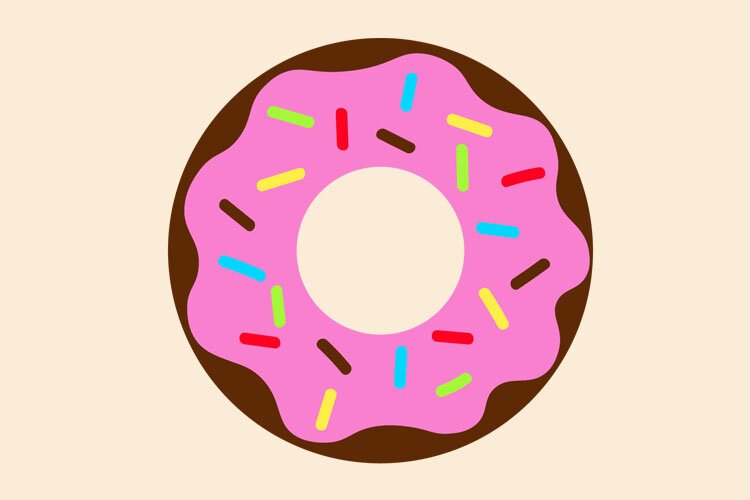Pink Donut SVG | Chocolate Donut with Pink Icing Cut File example image 1