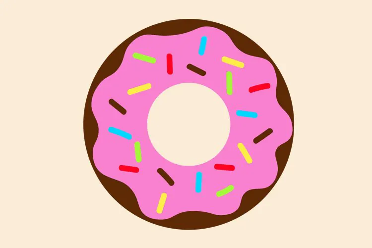 Pink Donut SVG | Chocolate Donut with Pink Icing Cut File
