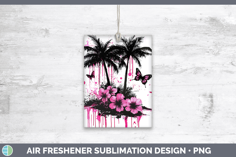 Pink Drips Beach Air Freshener Sublimation Car Freshener Des
