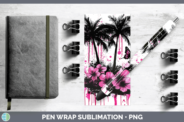 Pink Drips Beach Pen Wrap Sublimation Pen Designs