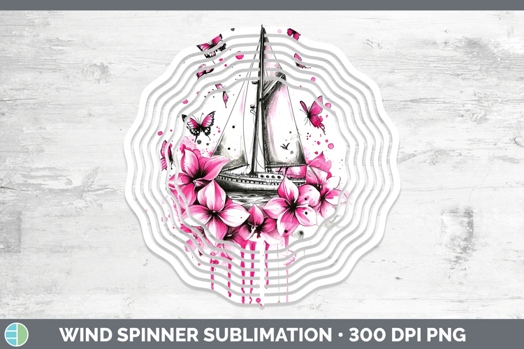 Pink Drips BS02 Sail Boat Wind Spinner Sublimation Spinner D