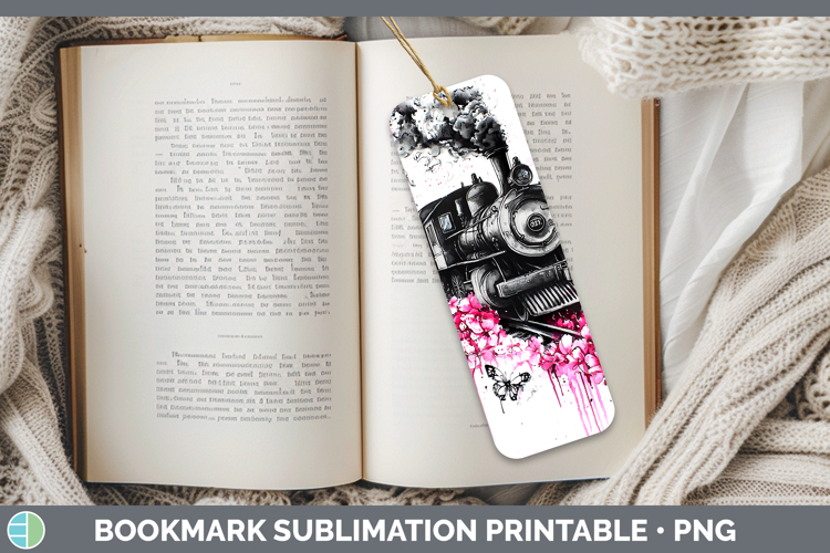 Pink Drips BS02 Train Bookmark Sublimation Printable Designs