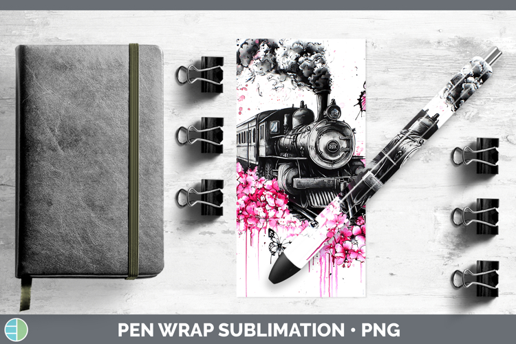 Pink Drips BS02 Train Pen Wrap Sublimation Pen Designs