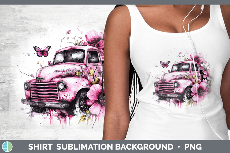 Pink Drips BS02 Vintage Truck Shirt Sublimation Sublimation