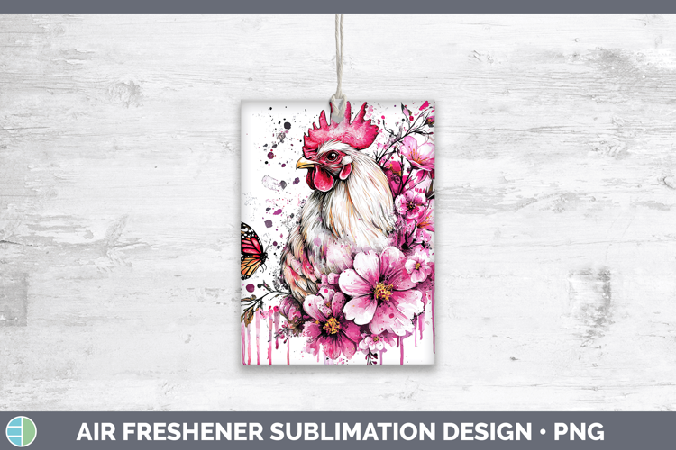 Pink Drips Chicken Air Freshener Sublimation Car Freshener D