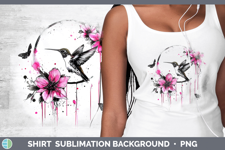 Pink Drips Hummingbird Shirt Sublimation Sublimation Backgro