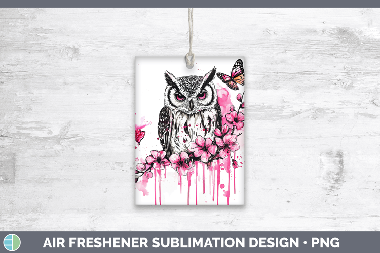 Pink Drips Owl Air Freshener Sublimation Car Freshener Desig
