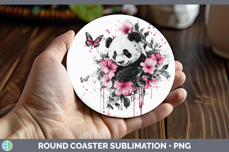 GorgeousPink Drips Round Coaster design.