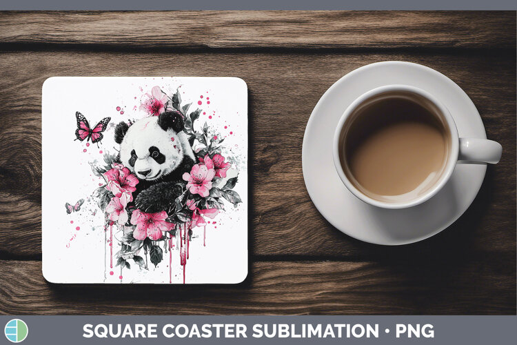 GorgeousPink Drips Square Coaster design.