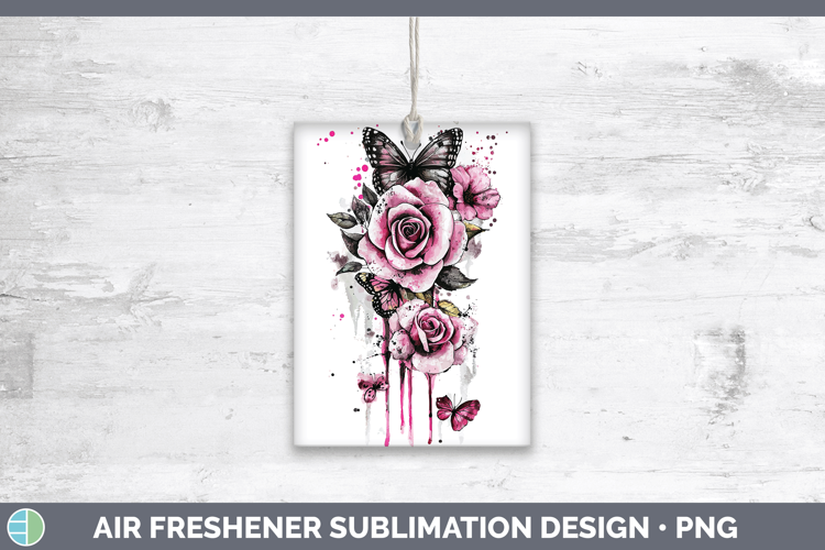 Pink Drips Rose Air Freshener Sublimation Car Freshener Desi