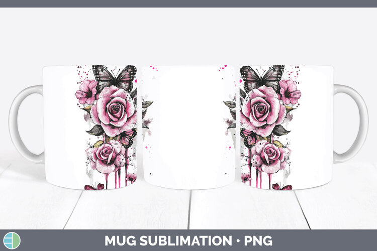 GorgeousPink Drips Mug Wrap design.