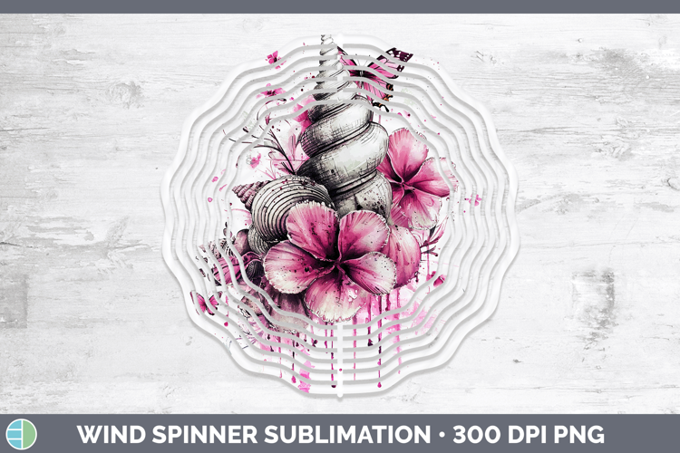 Pink Drips Seashell Wind Spinner Sublimation Spinner Designs