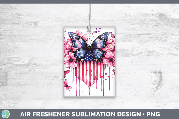 Pink Drips USA Flag Air Freshener Sublimation Car Freshener