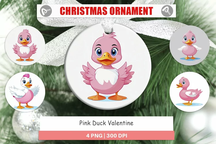 Ornament Pink Duck Valentine