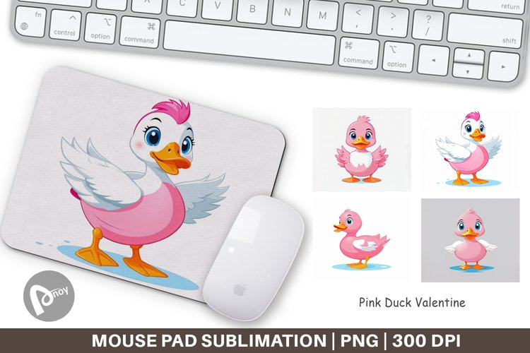 Mouse Pad Pink Duck Valentine