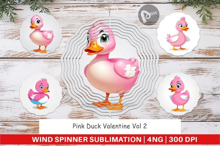Wind Spinner Pink Duck Valentine example image 1