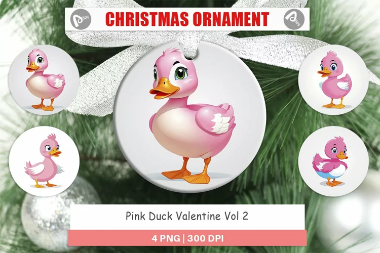 Ornament Pink Duck Valentine