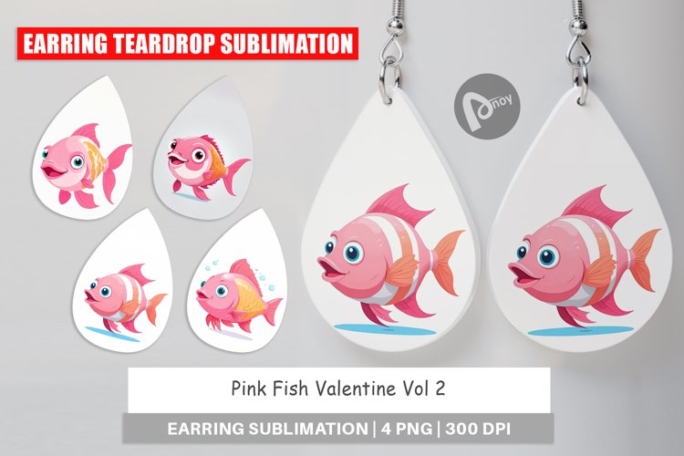Earring Pink Fish Valentine