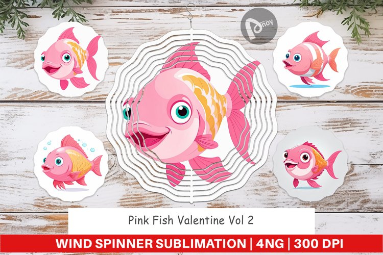 Wind Spinner Pink Fish Valentine
