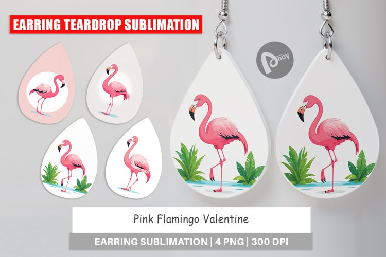 Earring Pink Flamingo Valentine