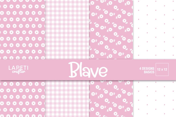 Pink Floral Digital Paper for Baby Shower Crafts