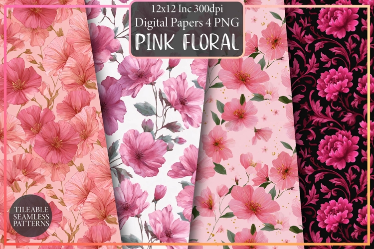 Pink Floral Seamless Patterns