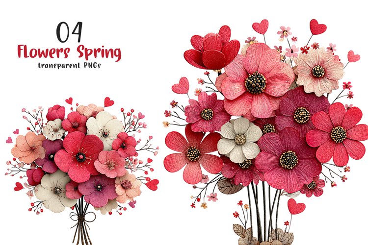 Pink Flowers Spring Clipart