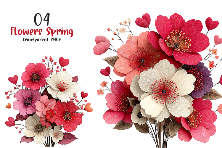 Pink Flowers Spring Clipart
