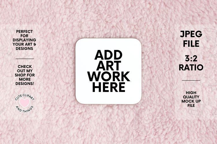 Coaster Mock Up | Coaster Mock Up With Fluffy Background
