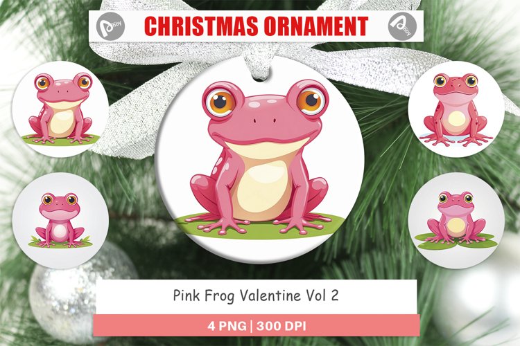 Ornament Pink Frog Valentine