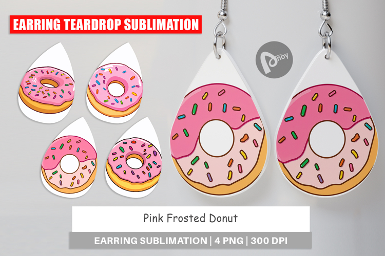 Earring Pink Frosted Donut