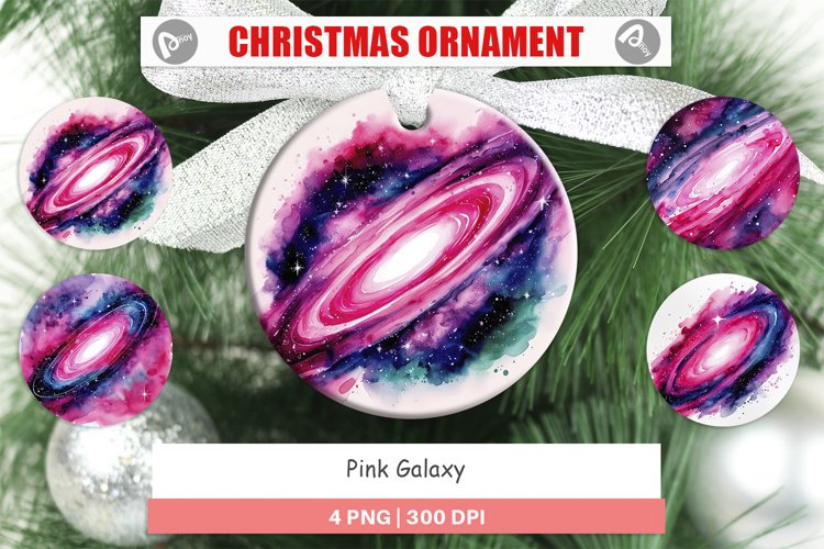 Christmas Ornaments Pink Galaxy