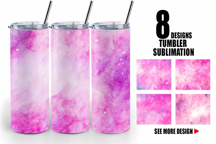 Pink Galaxy Space Watercolor | Tumbler Sublimation Wrap