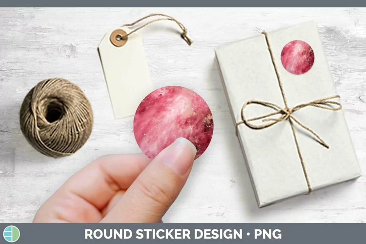 Pink Galaxy Stickers | Round Labels Designs