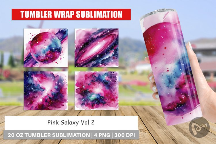 Tumbler Wrap Pink Galaxy