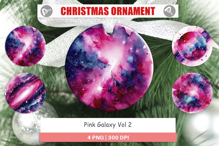 Christmas Ornaments Pink Galaxy