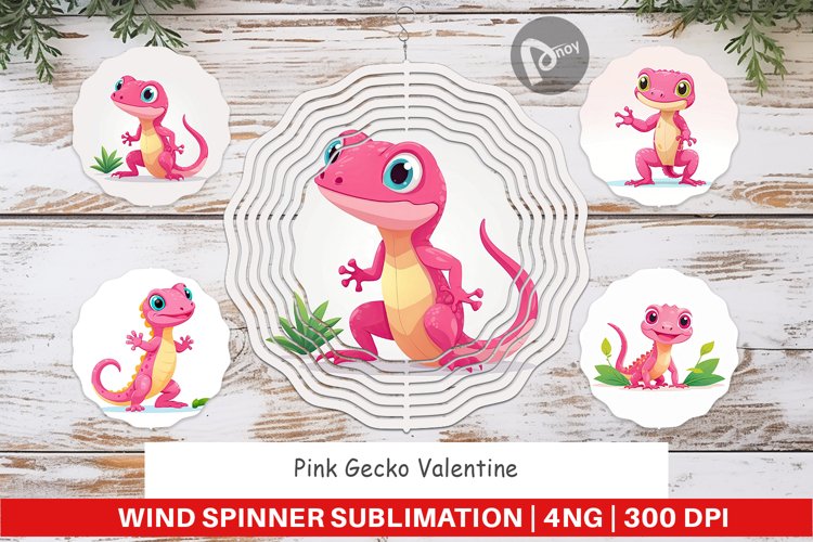 Wind Spinner Pink Gecko Valentine
