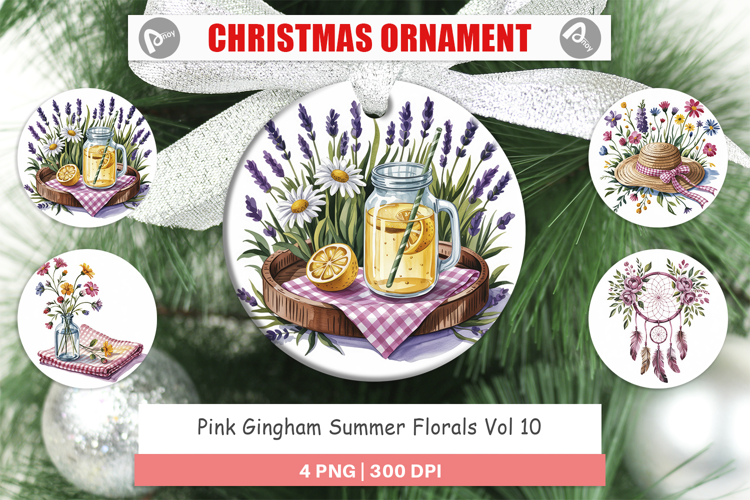 Ornament Pink Gingham Summer