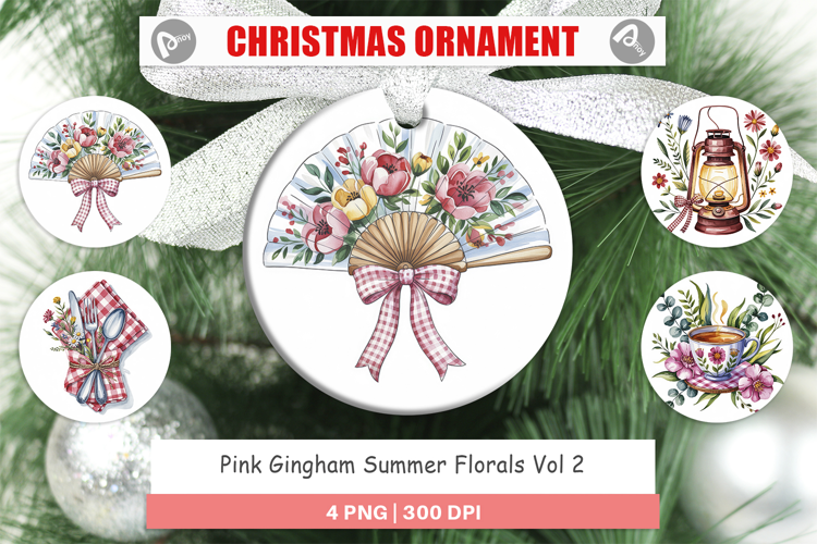 Ornament Pink Gingham Summer