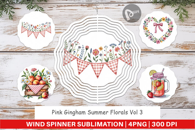 Wind Spinner Pink Gingham Summer example image 1