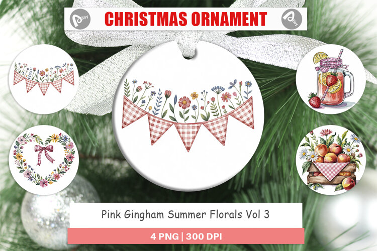 Ornament Pink Gingham Summer example image 1