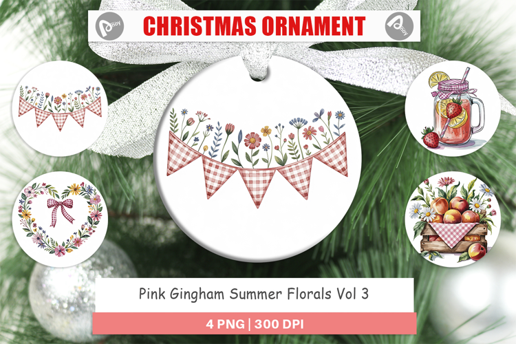 Ornament Pink Gingham Summer