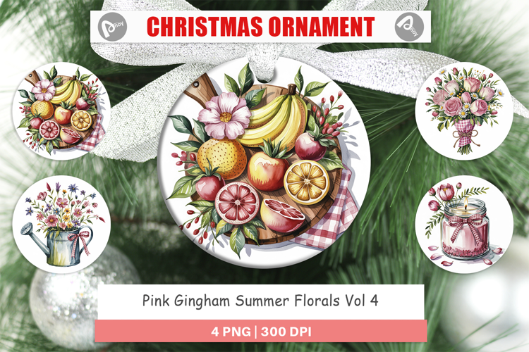 Ornament Pink Gingham Summer